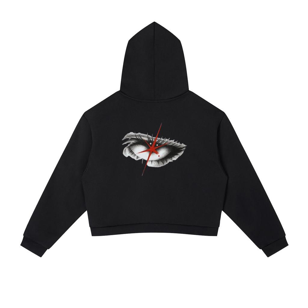 Contrast Side Stripe Cropped Hoodie